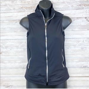 🍀4/$10 BEBE Sport Black High Neck Zip Up Vest